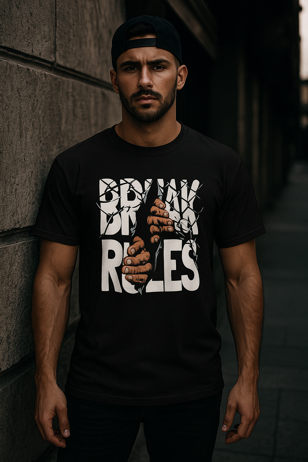 Camiseta Negra “Break Rules”