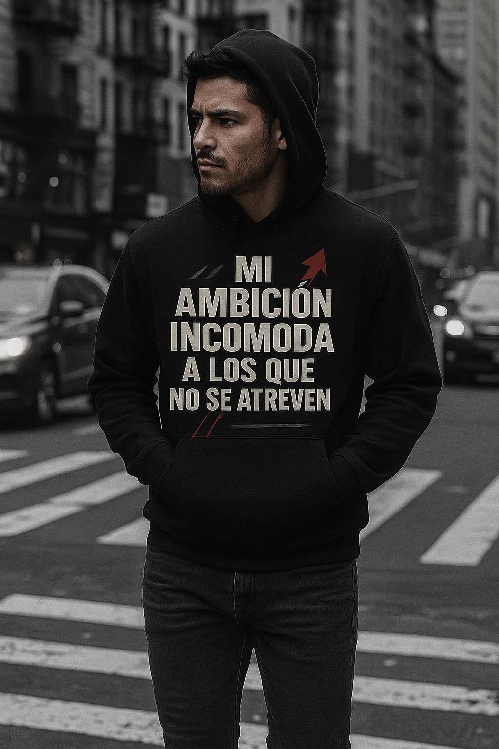 Sudadera con capucha “Mi Ambición Incomoda”